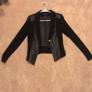 Material Girl Sheer Blazer with Leather Inserts